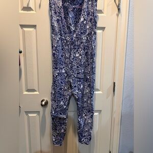 Lilly Pulitzer Blue and White Patterned Jumpsuit